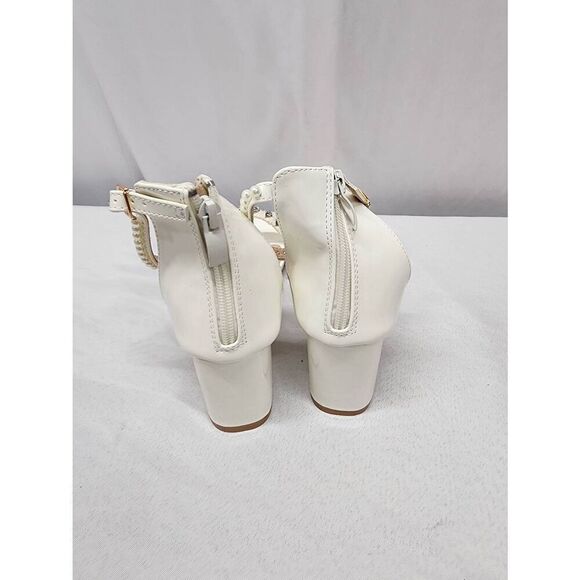 WOJWSKI Women's Size 11 Heels Sandals Open Toe Pearls Platform Heeled Sandals - Picture 5 of 10